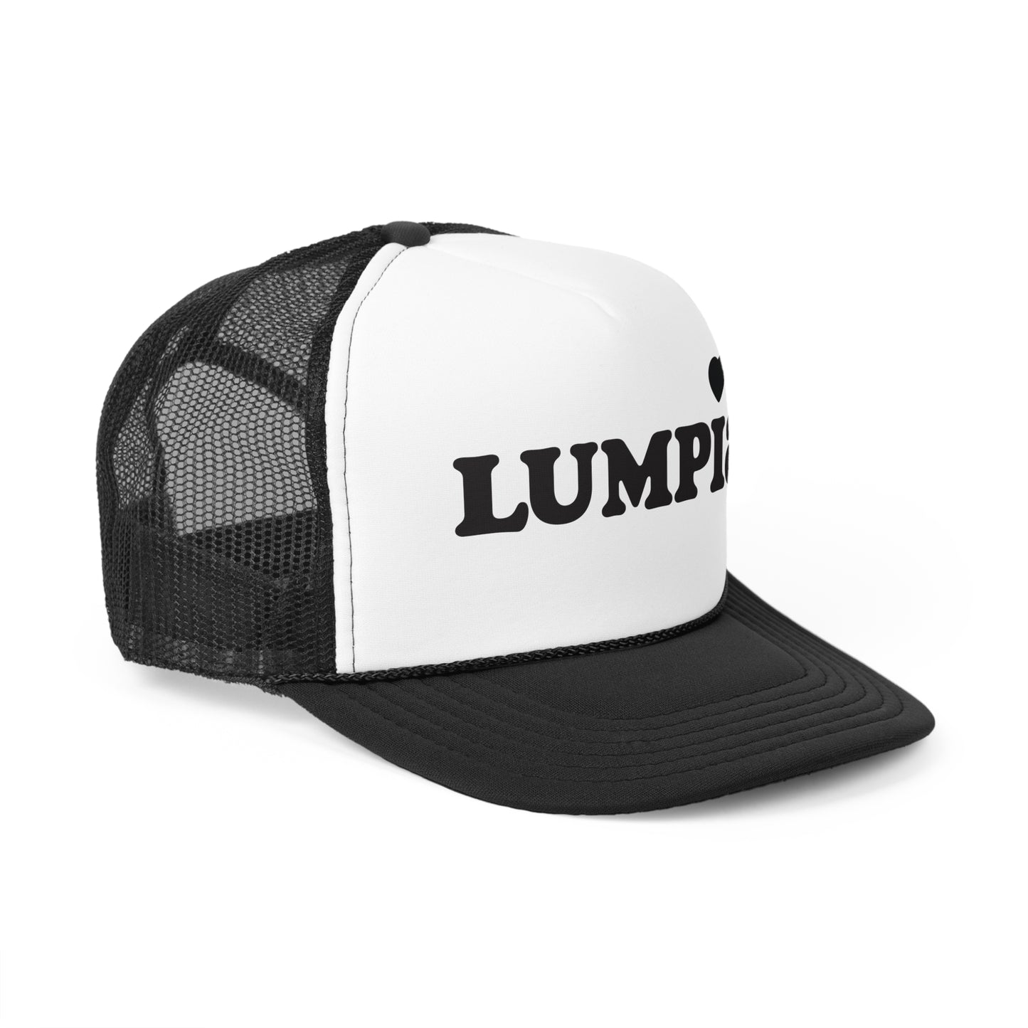 Lumpia Love Serif Black Trucker Hat