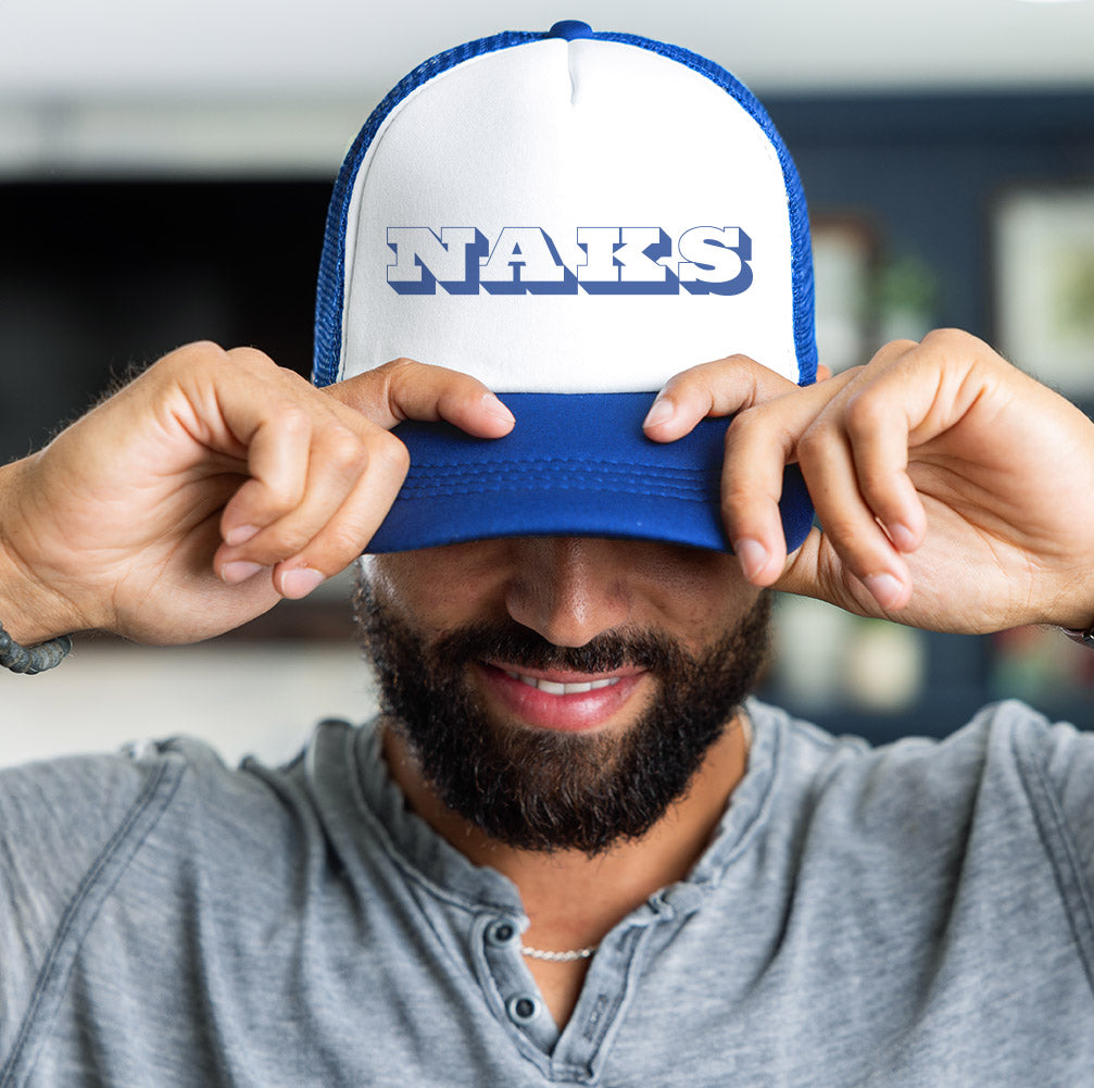 Naks Blue 3D Shadow Royal Blue Trucker Hat
