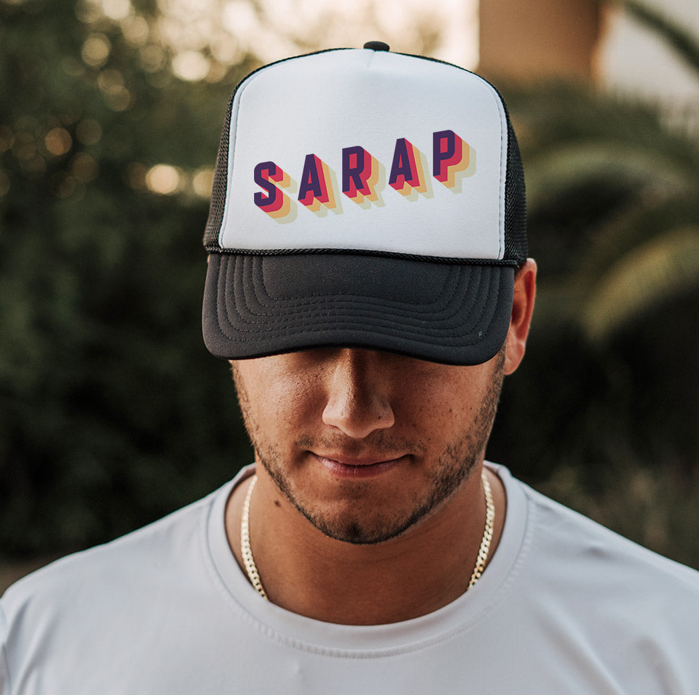Sarap 3D Multi Colors Black Trucker Hat