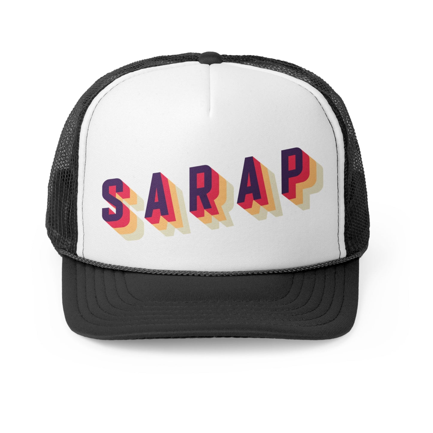 Sarap 3D Multi Colors Black Trucker Hat
