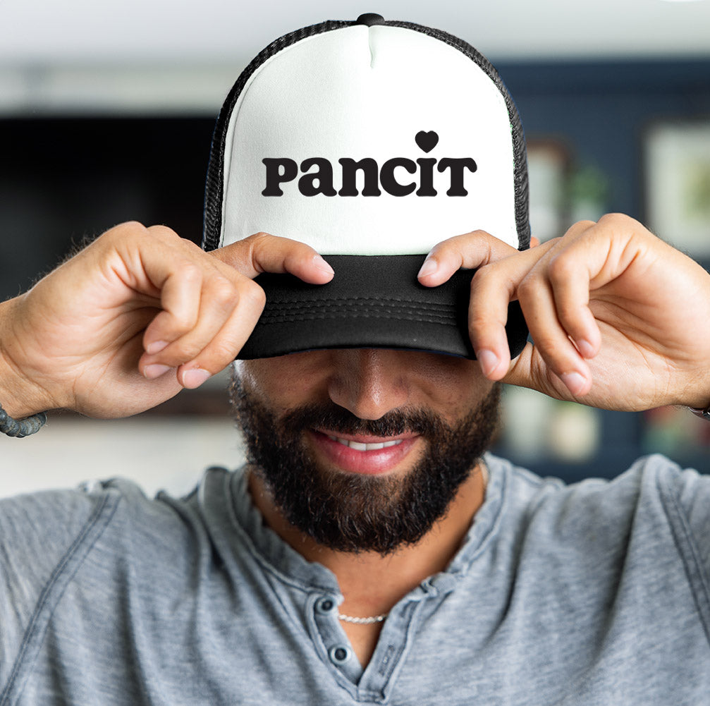 Pancit Love Serif Black Trucker Hat