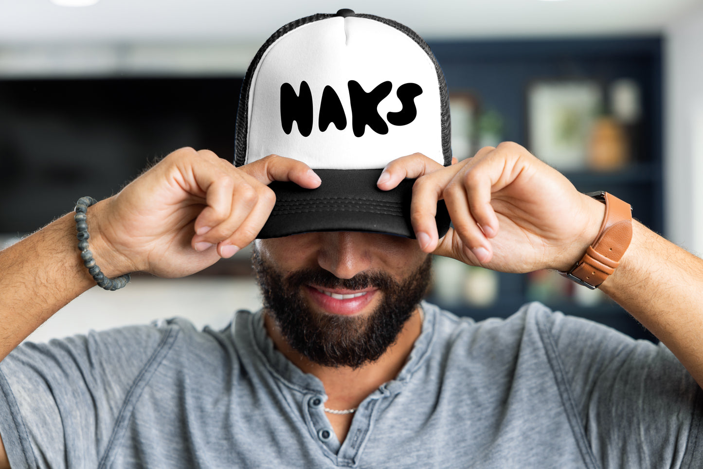 Naks Black Trucker Hat