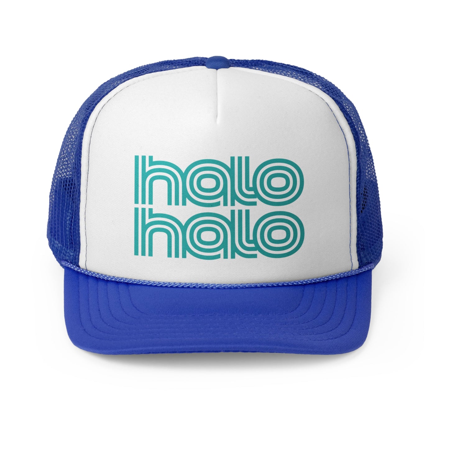 Halo Halo Aqua Multi-Lines Royal Blue Trucker Hat