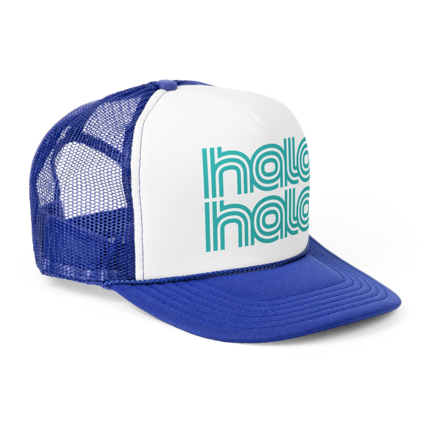 Halo Halo Aqua Multi-Lines Royal Blue Trucker Hat