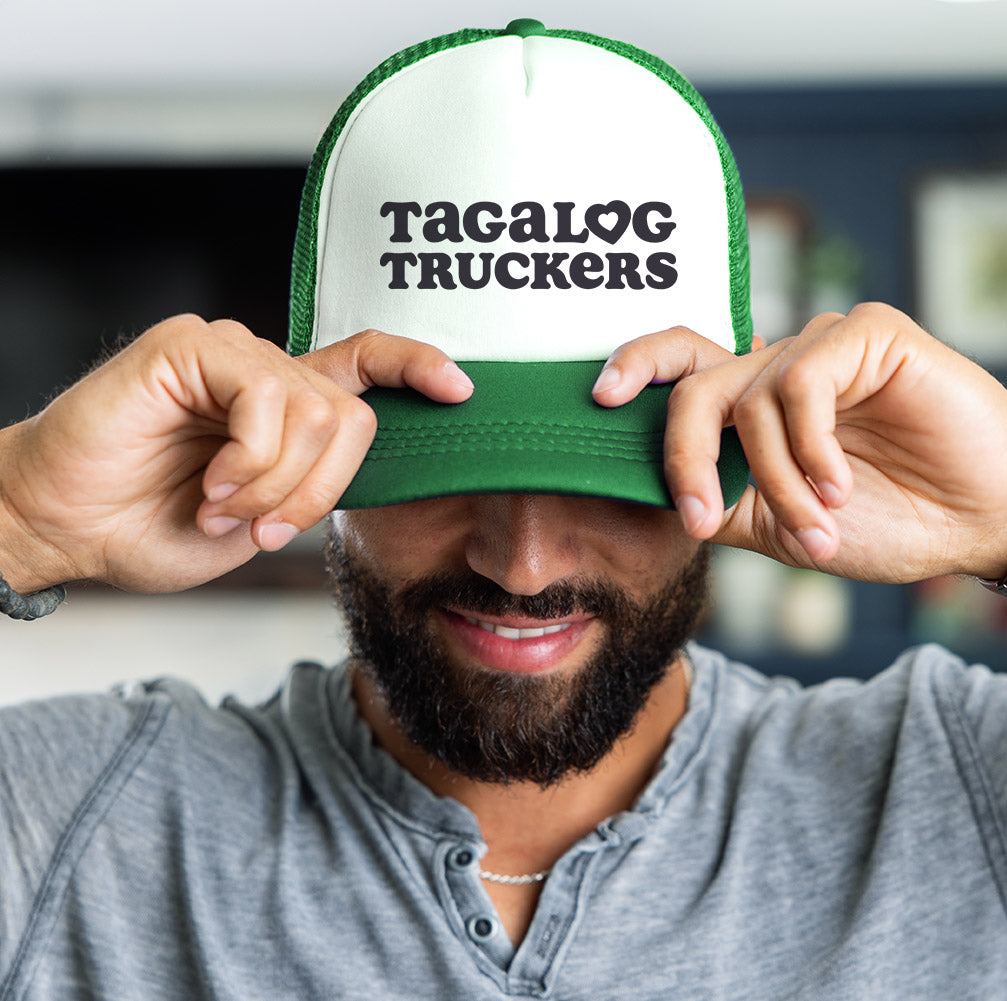 Tagalog Truckers Logo Green Trucker Hat