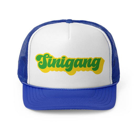 Sinigang Green and Yellow Script Blue Trucker Hat