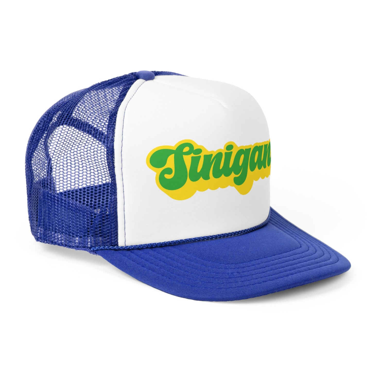 Sinigang Green and Yellow Script Blue Trucker Hat