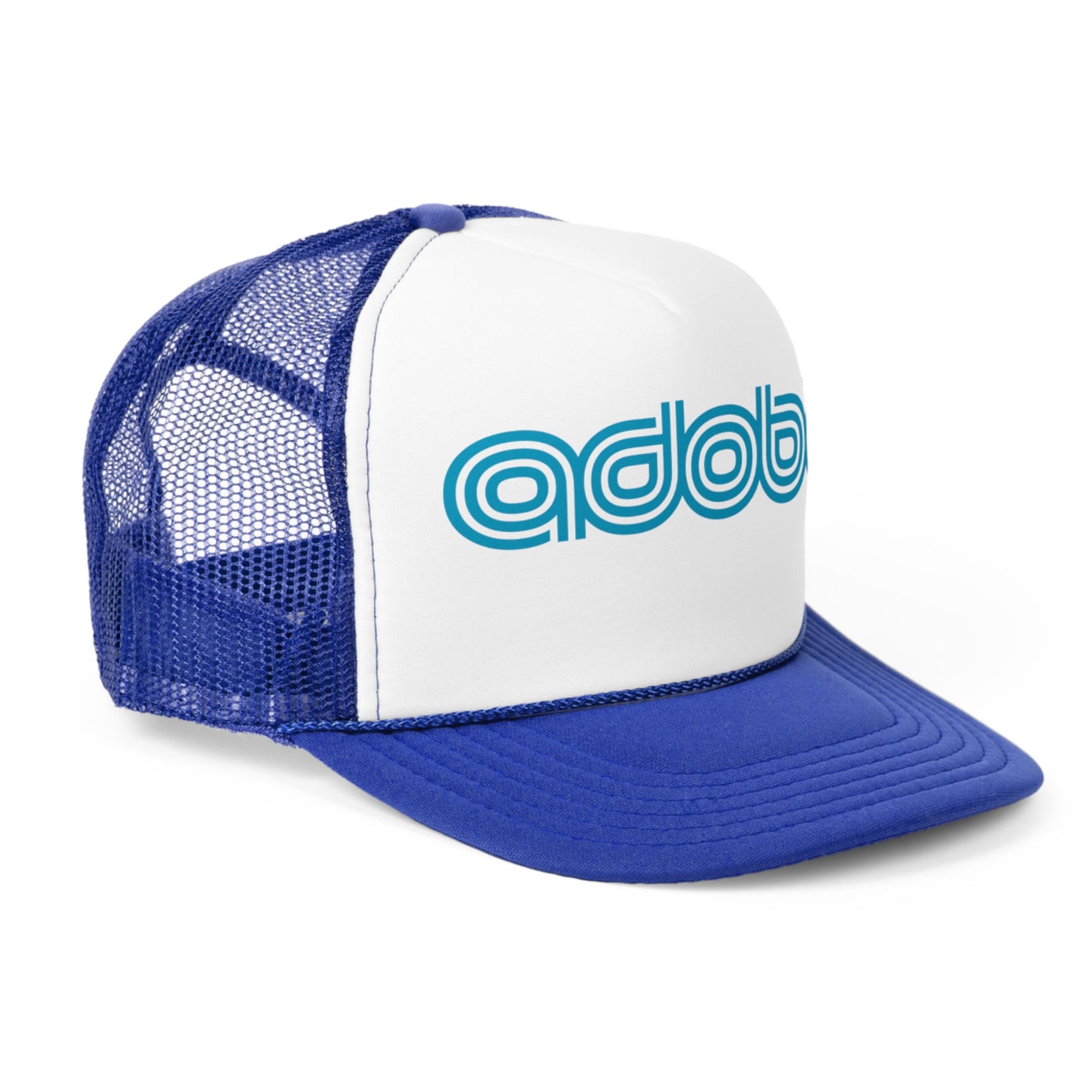 Adobo Multi-lines Aqua Royal Blue Trucker Hat
